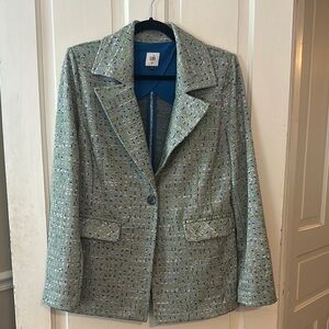 Blue and Green Women's Jacket